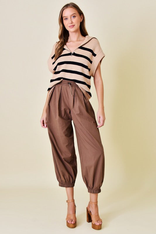 Striped V-Neck Oversize Sweater