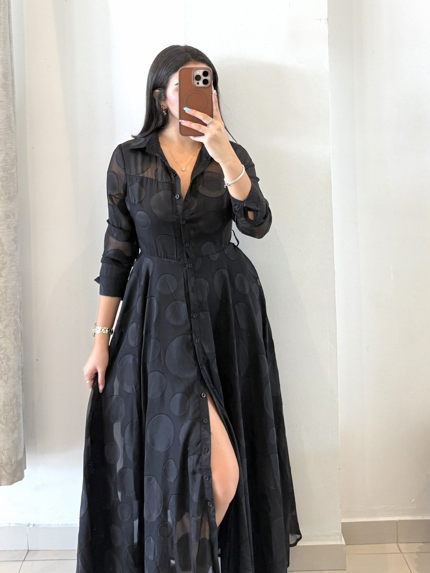 Dots Black Maxi Dress