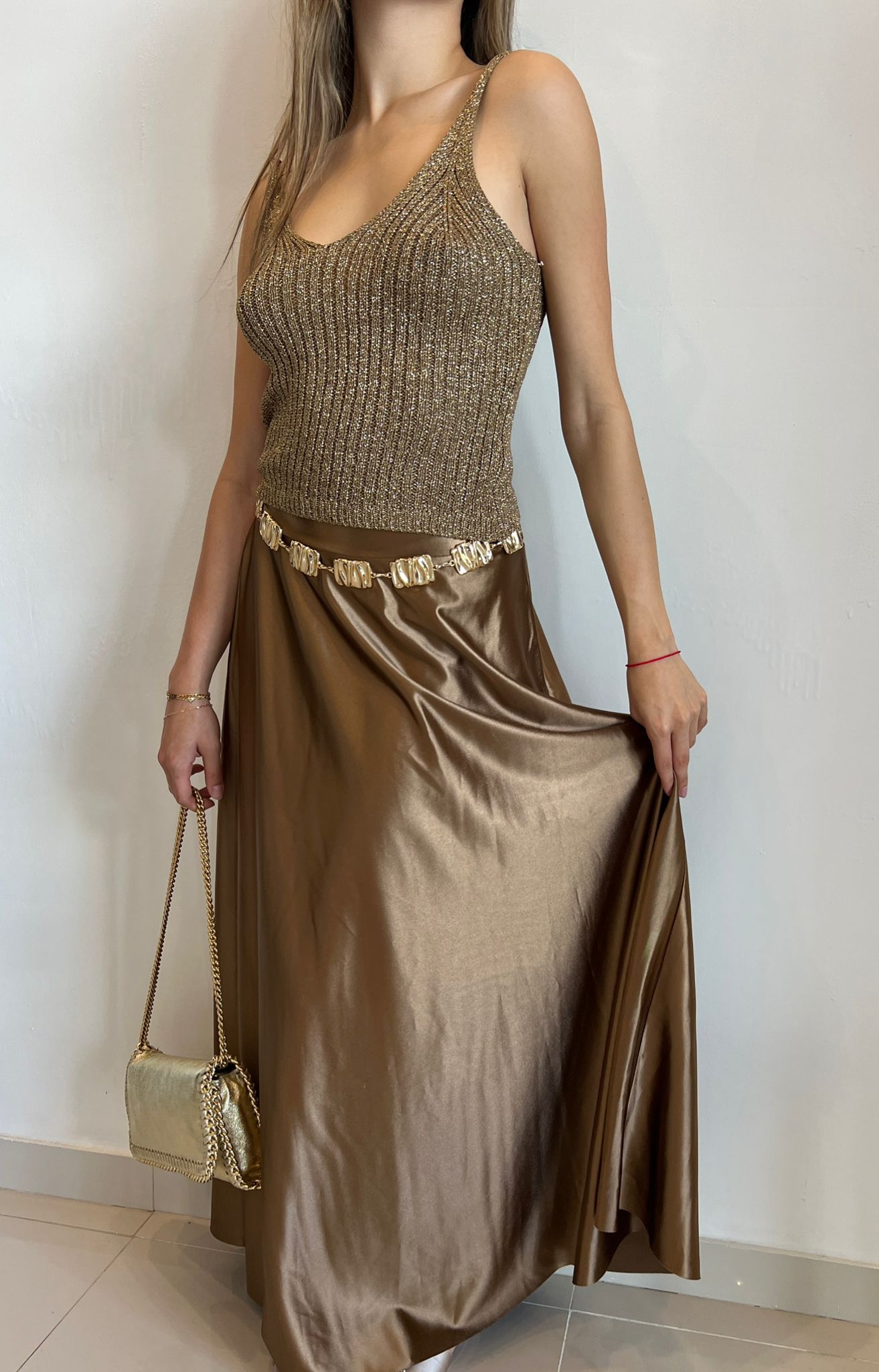 Satin Golden Skirt