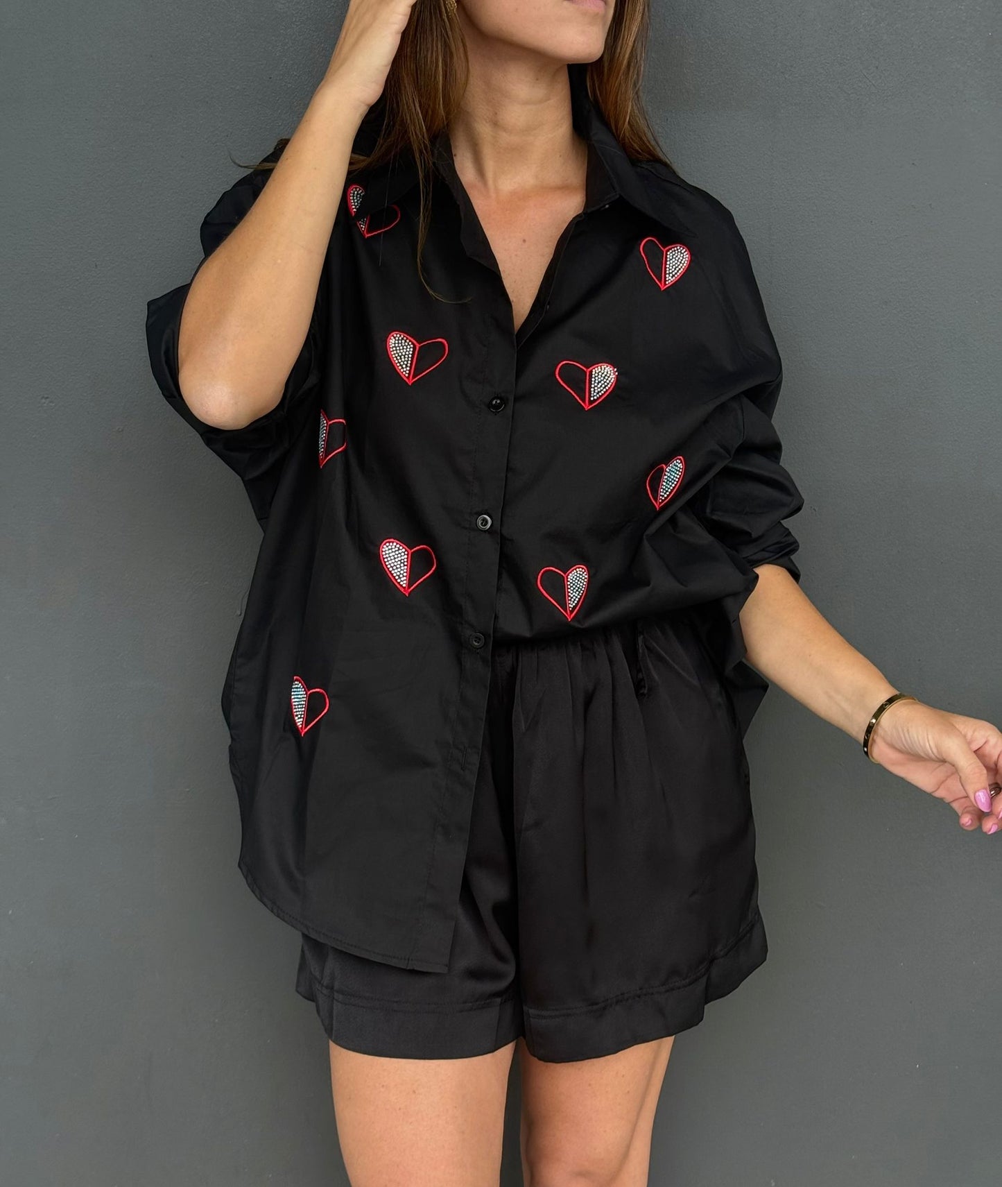 My Heart Black Blouse