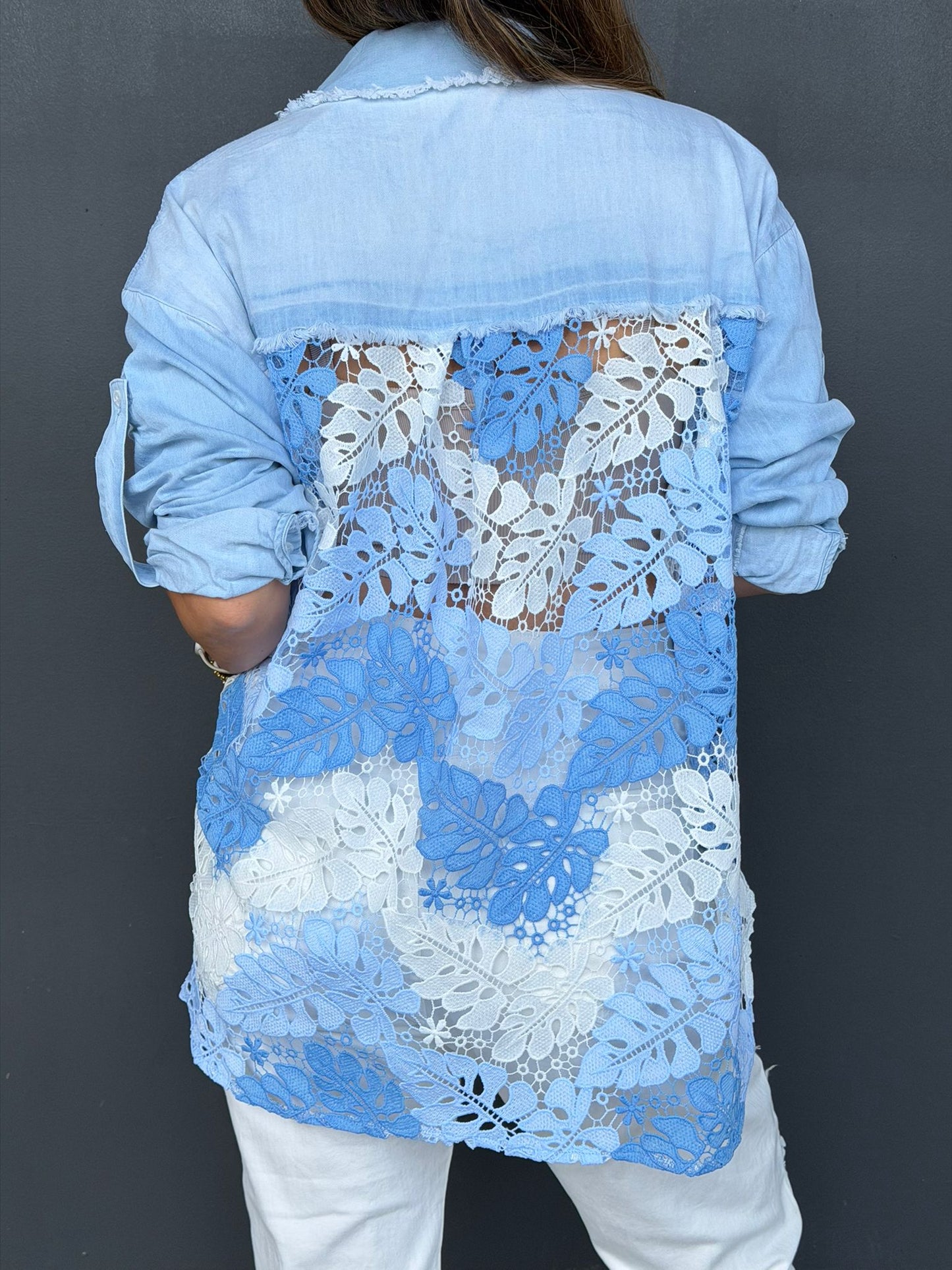 Soft Sky Lace Blouse