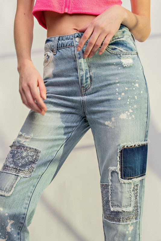 Washed Patch Denim
