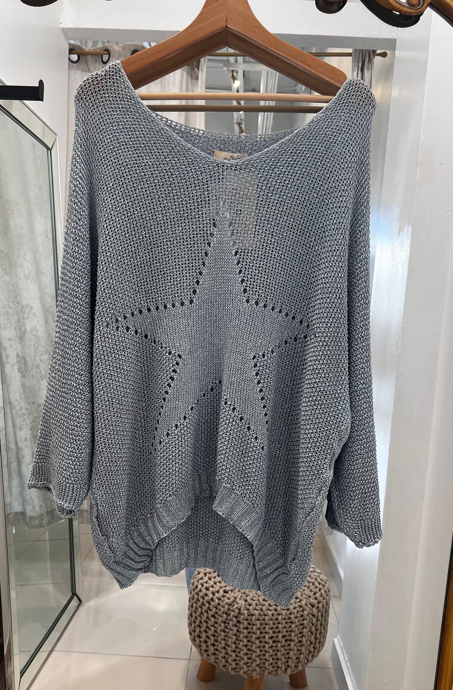 Metallic Star light Sweater