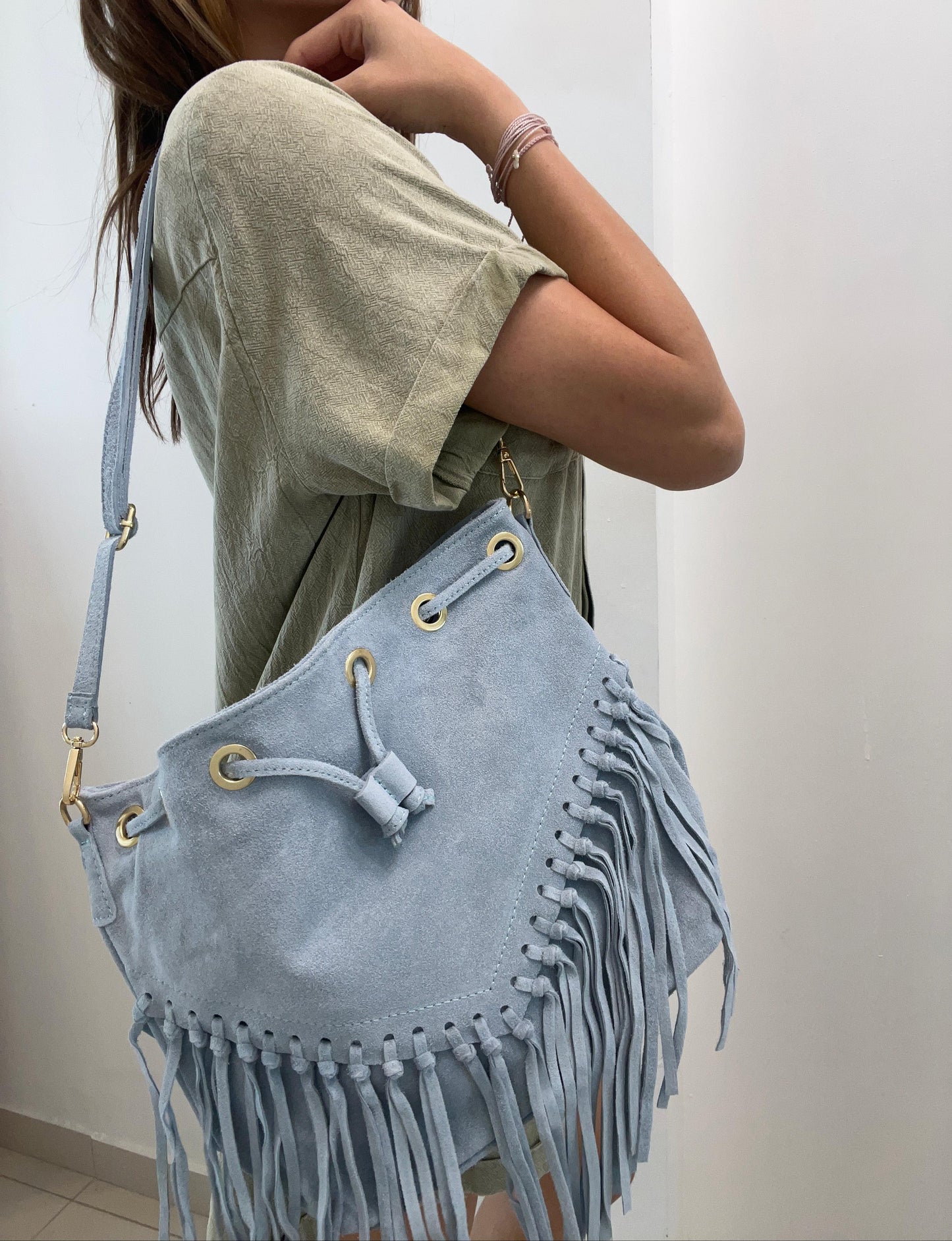 Suede Fringe Bag