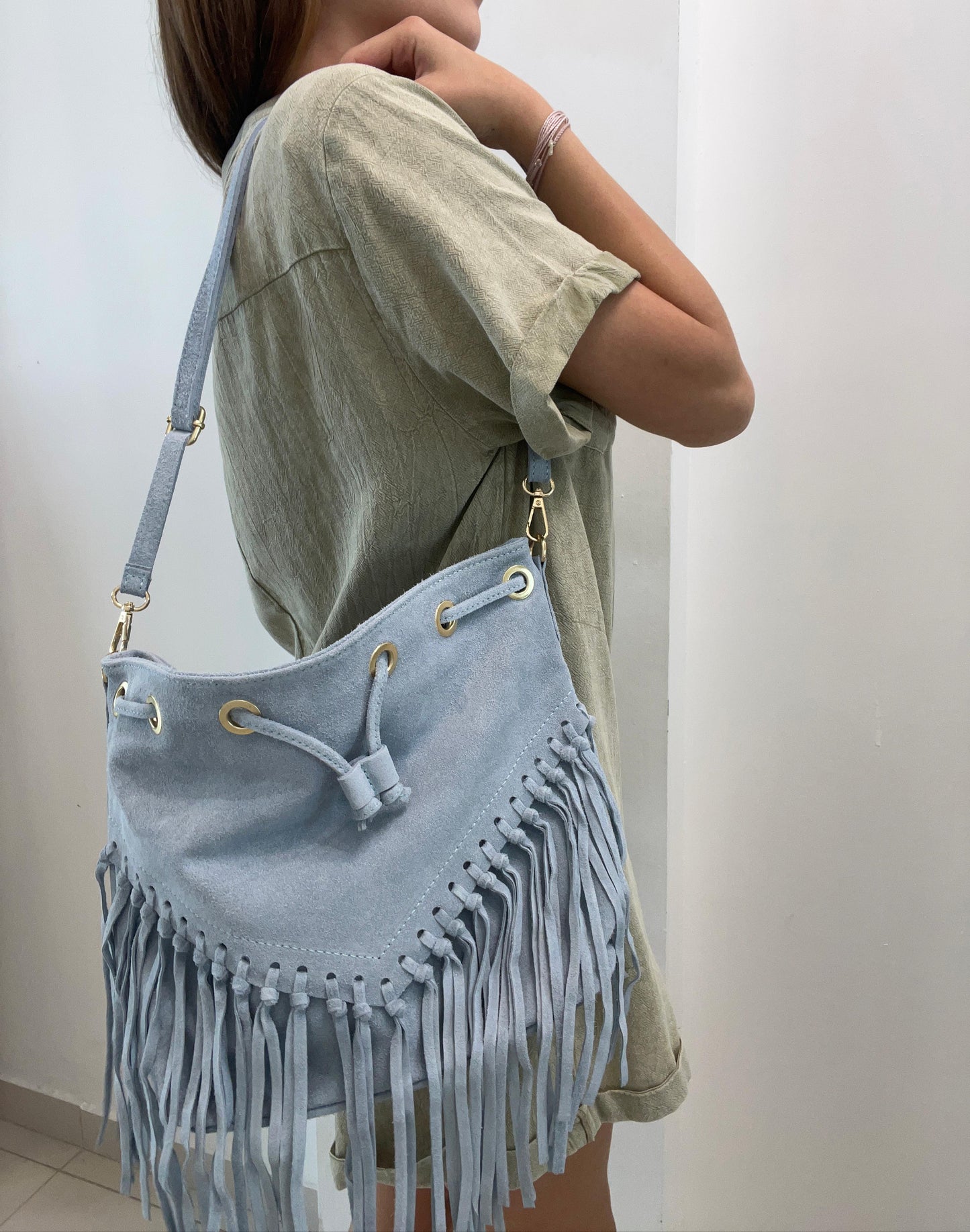 Suede Fringe Bag