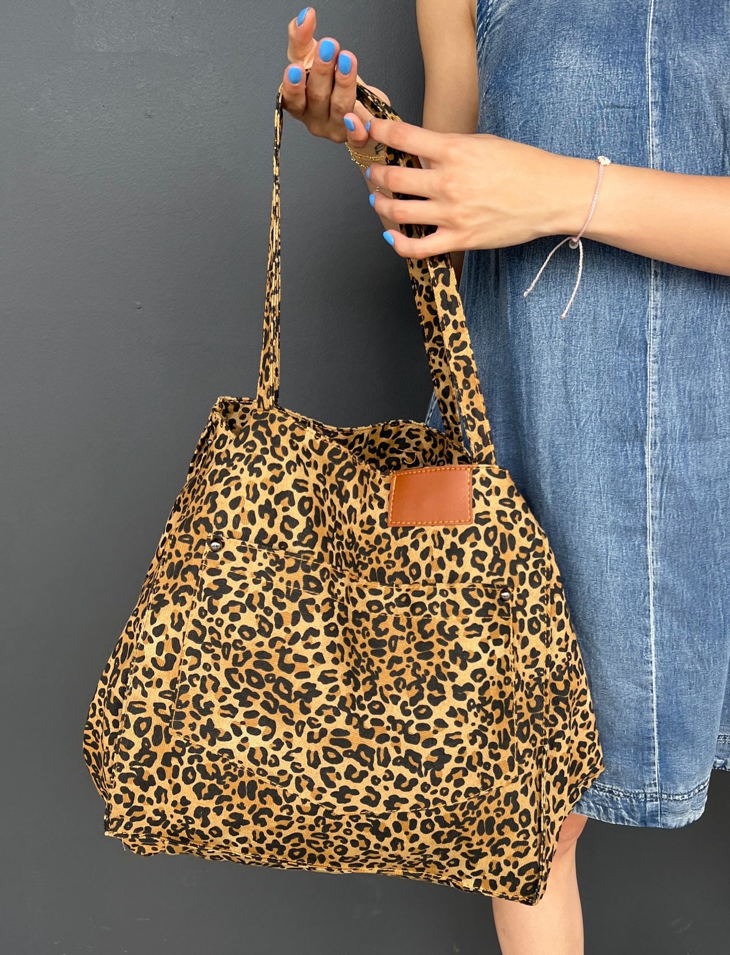 Leopard Denim Bag