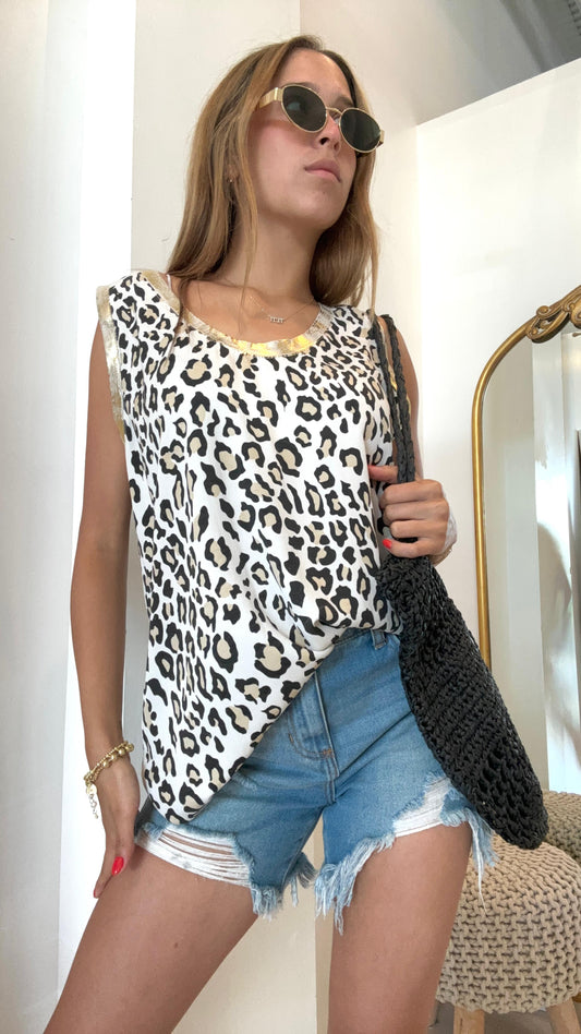 Glam Animal Print Top