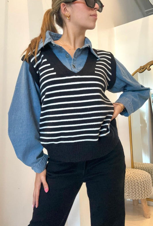 Marinero Vest Blouse