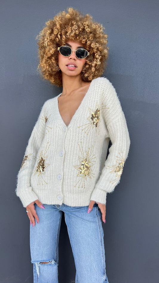 Sequin Star Cardigan