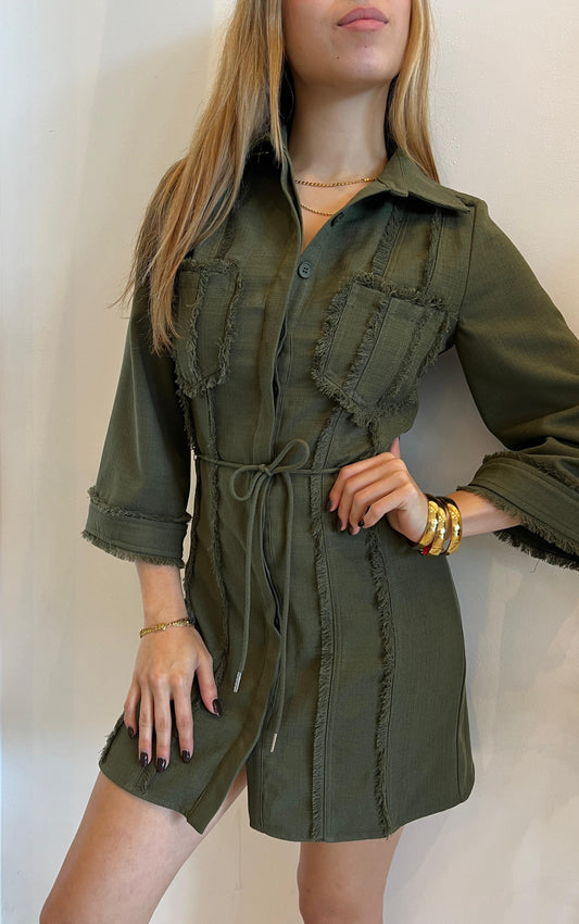 Claudia Olive Dress