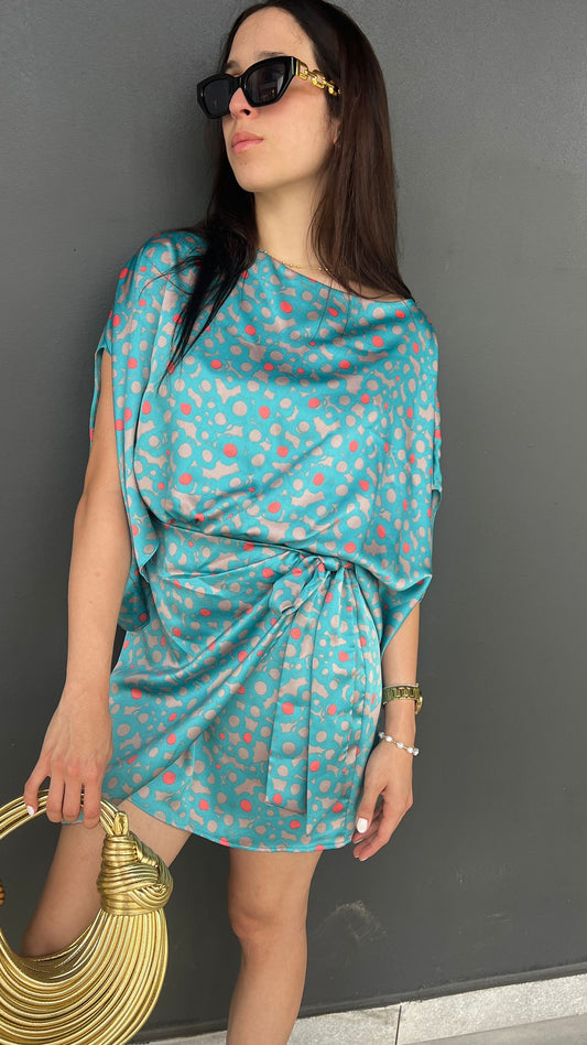 Satin Wrap Dress