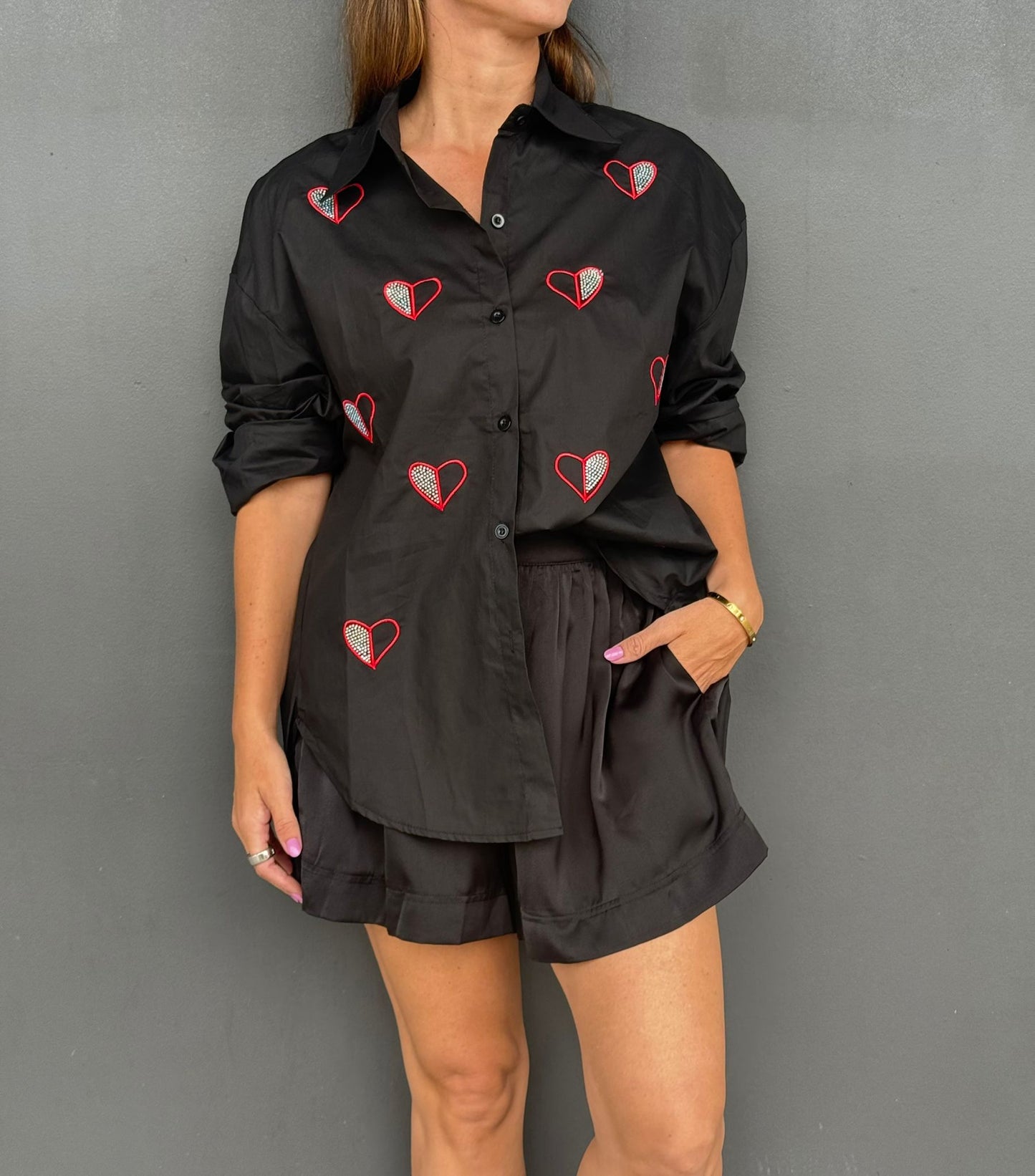 My Heart Black Blouse