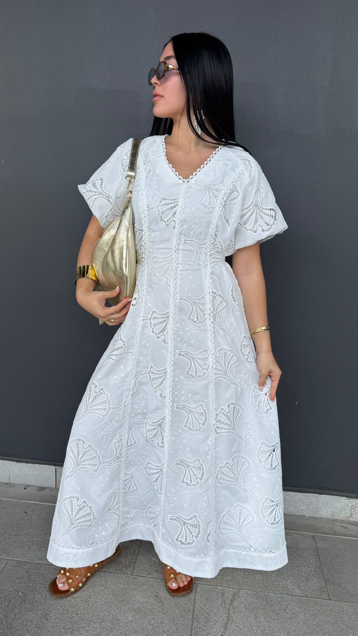 Eyelet Maxi Dress