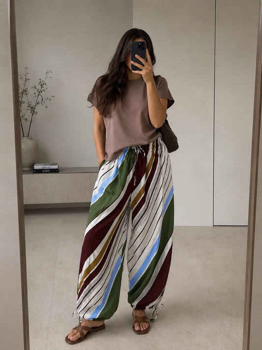 Stripe Balloon Pants