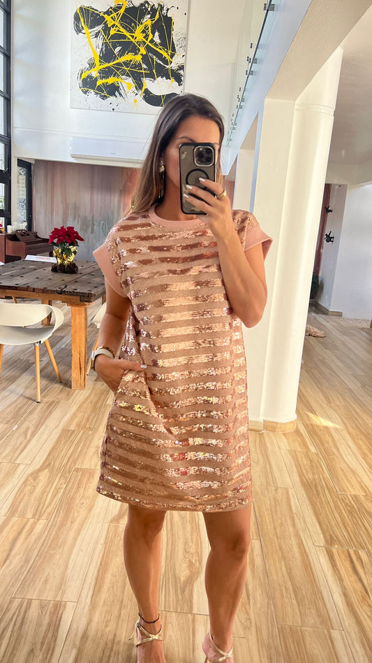 Stripes Sequin Dress