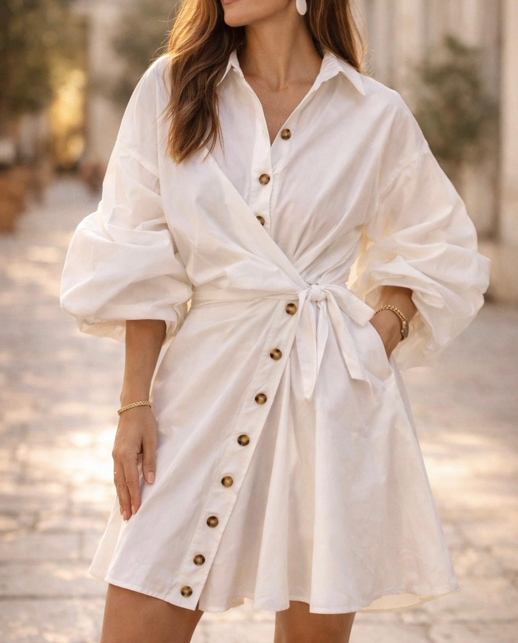 Puffy White Dress