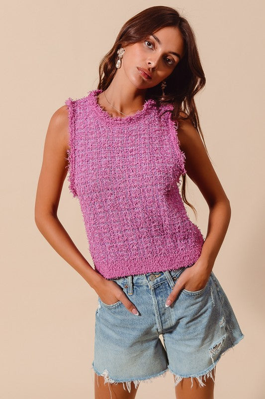 Tweed Knit Vest Top