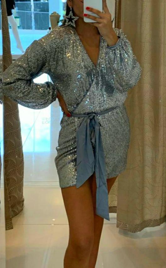 Sequin Wrap Dress